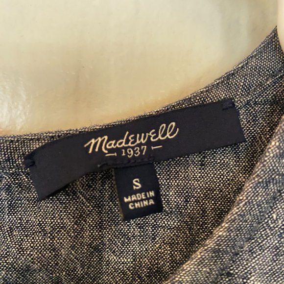 Madewell Women's Chambray Side-tie Crop Tee Shirt - Size Small - Picture 4 of 4